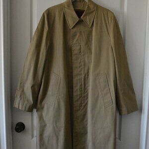 Vintage London Fog Trench Coat Men's 40 Reg Beige Main Coat Faux Fur Liner
